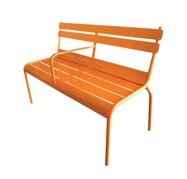 Banc droit Botanique - orange avec accoudoir