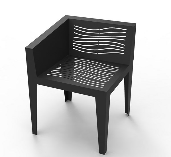 fauteuil Linéa métal découpe laser