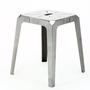 tabouret métal hauteur 45 cm acier brossé