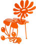 chaise metal fleur orange