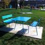 Table et bancs droits Botanique - Turquoise