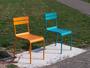 Chaise métal Botanique - orange et turquoise