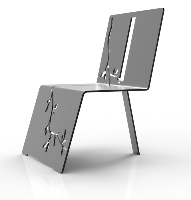 Chaise pliée metal Arborescence